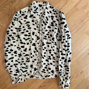 Liz Claiborne Black and White Patterned Blouse